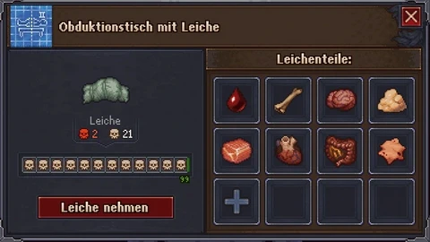 Bereits fast perfekte Leiche, Graveyard Keeper, InGame-Screenshot by Andre Schäfer (ASRvw)